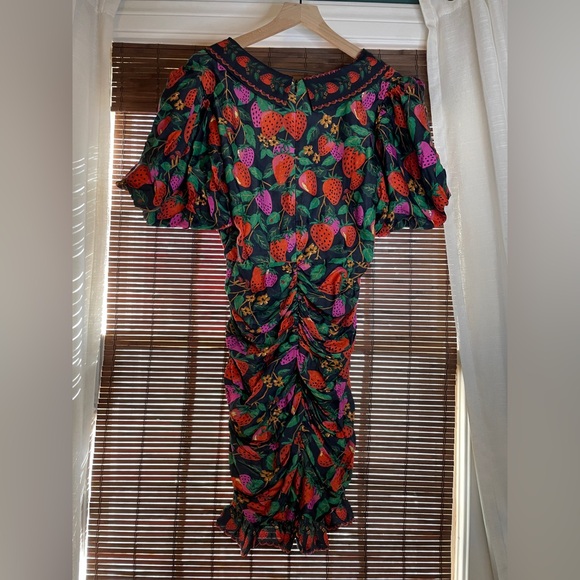 NWT Farm Rio Strawberry Ruched Mini Dress - Picture 7 of 9